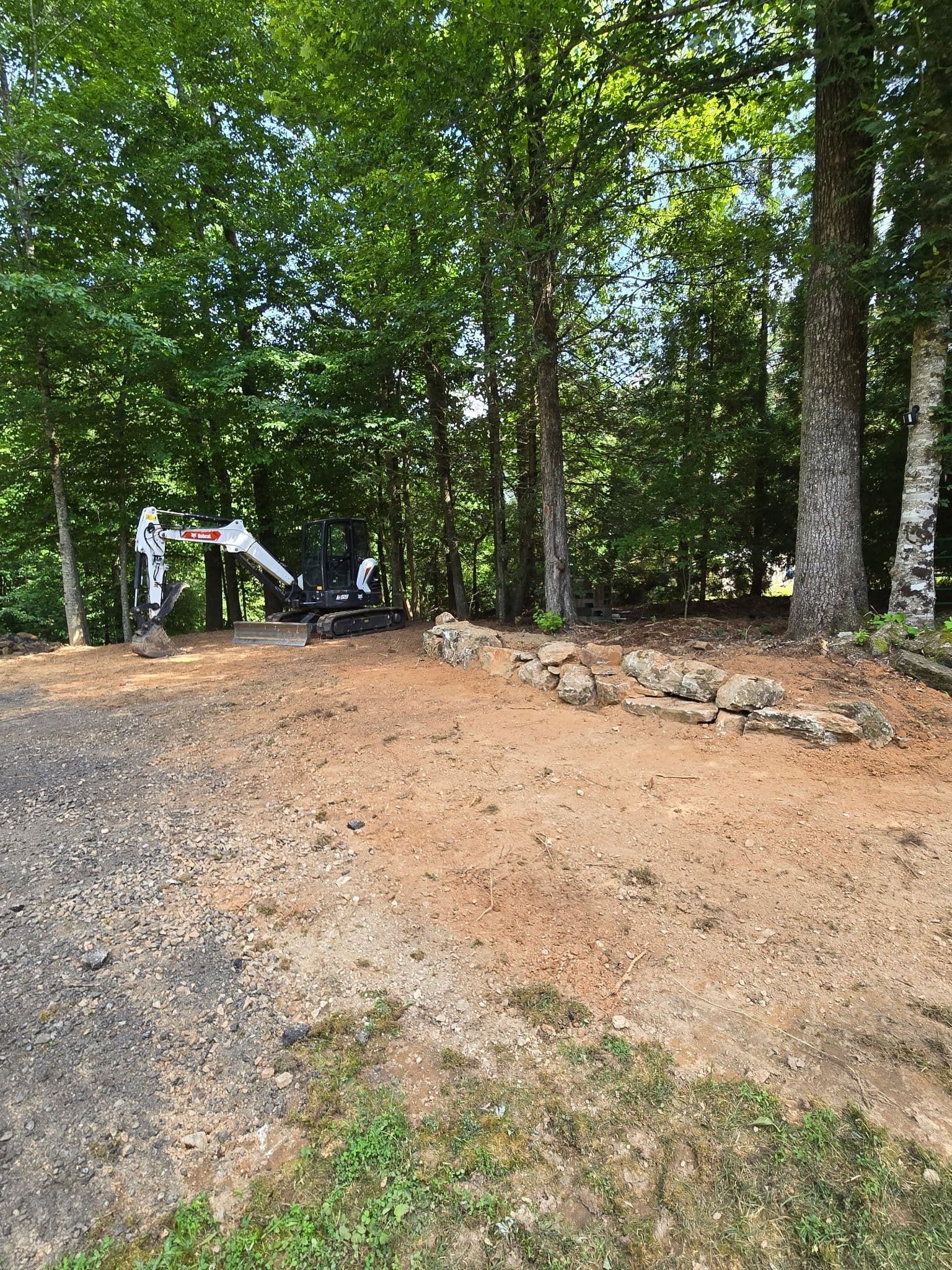 Gallery photos for Slope Grading and Rock Wall Build in Etowah NC: Image #1