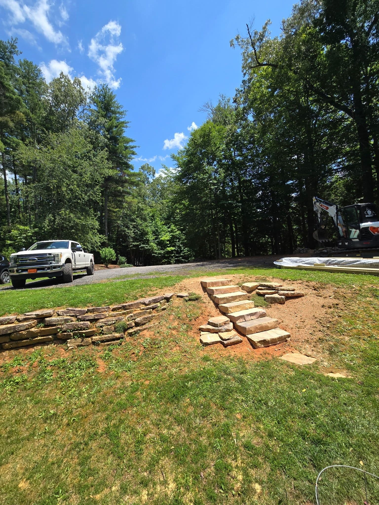 Slope Grading and Rock Wall Build in Etowah NC image